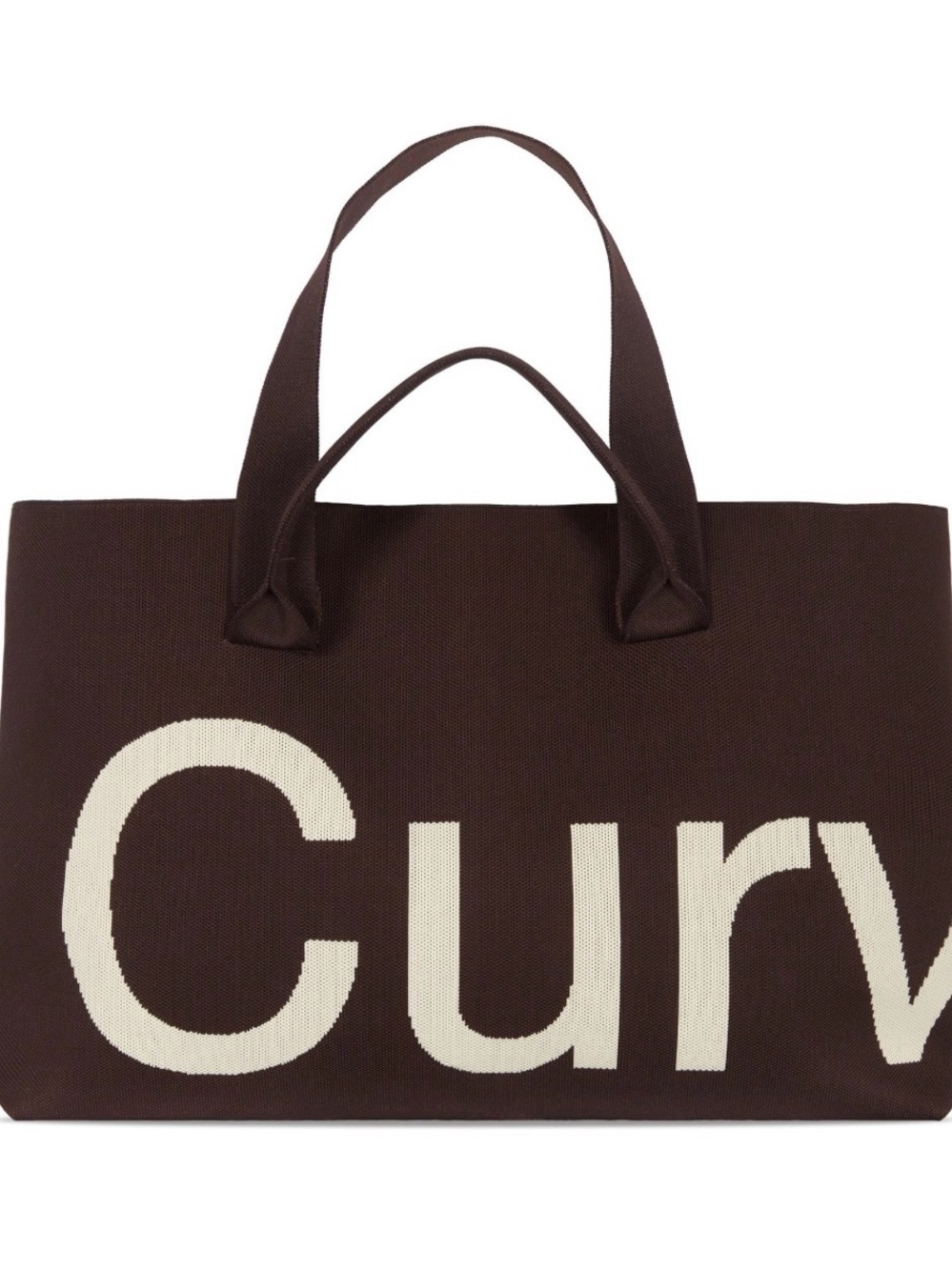 Brown Canvas Tote with Cream Lettering